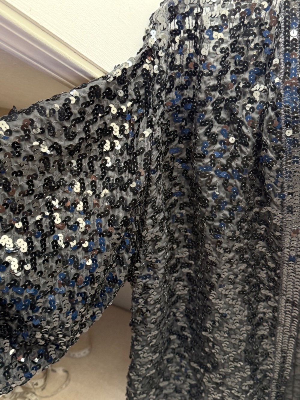 Vintage 80s Toppettes Black Sequin Evening Party Jacket Cardigan - Picture 5 of 9